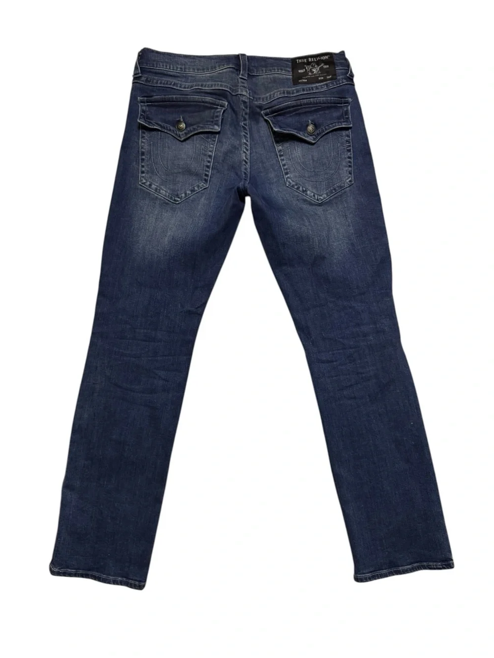 True Religion Men's Ricky Dark Blue Relaxed Straight Fit Denim Jeans Sz 33 READ